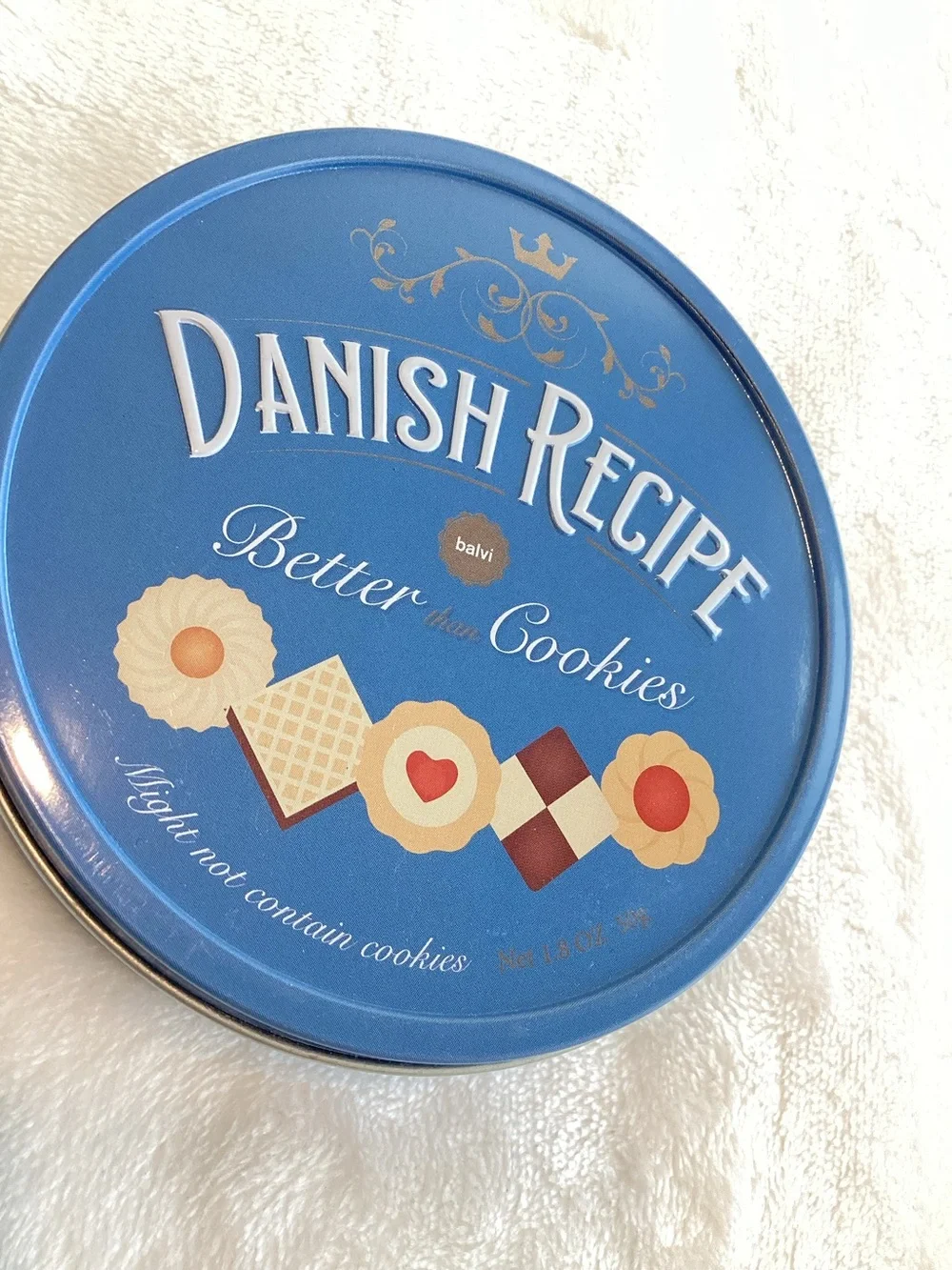 Anthropologie Jewelry Box Sweets Tin Danish Cookies Trinket Container New